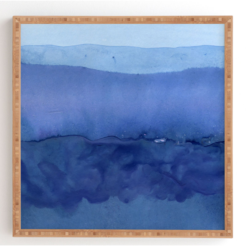 « blue », reproduction sur bois encadrée, H 12 po x l 12 po x P 1 po