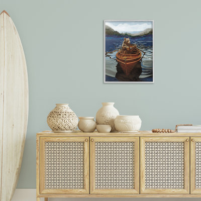 Ours brun sur une barque, art giclée par Stellar Design Studio
