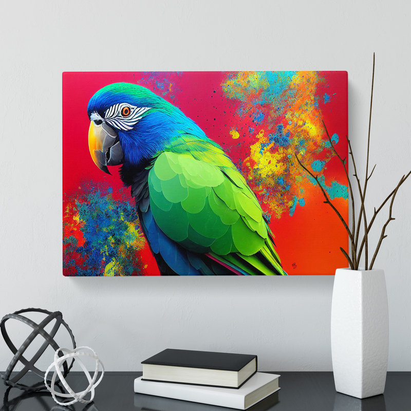 Painted Parrot Vol.2 - Wrapped Canvas, 35cm H x 50cm W x 3cm D
