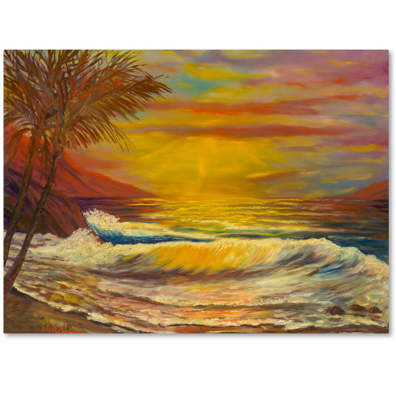«A Tropical Lagoon» par Luverne, reproduction d'art sur toile tendue, H 35 po x l 47 po x P 2 po