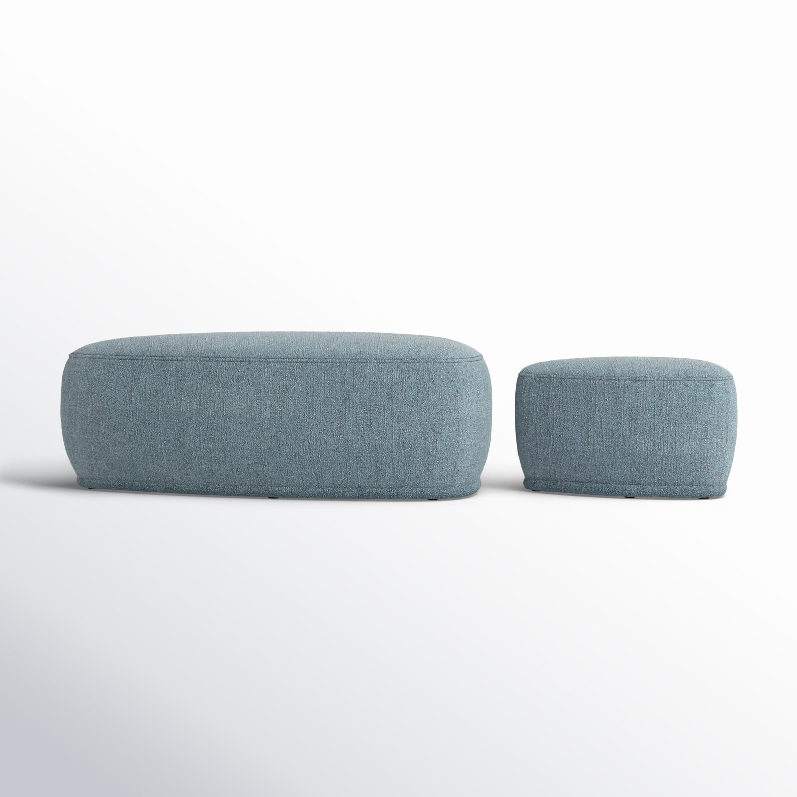 Adna 44" Ottoman Set, Mellow Steel Blue Boucle