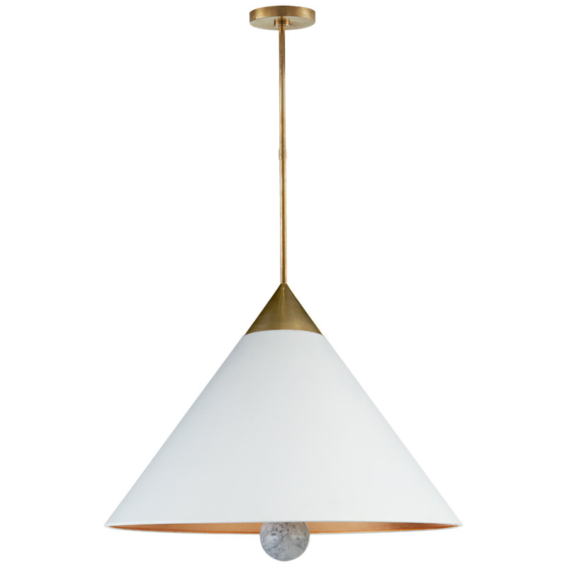 Kelly Wearstler Cleo Pendant, White, 16"H x 20"W x 20"D