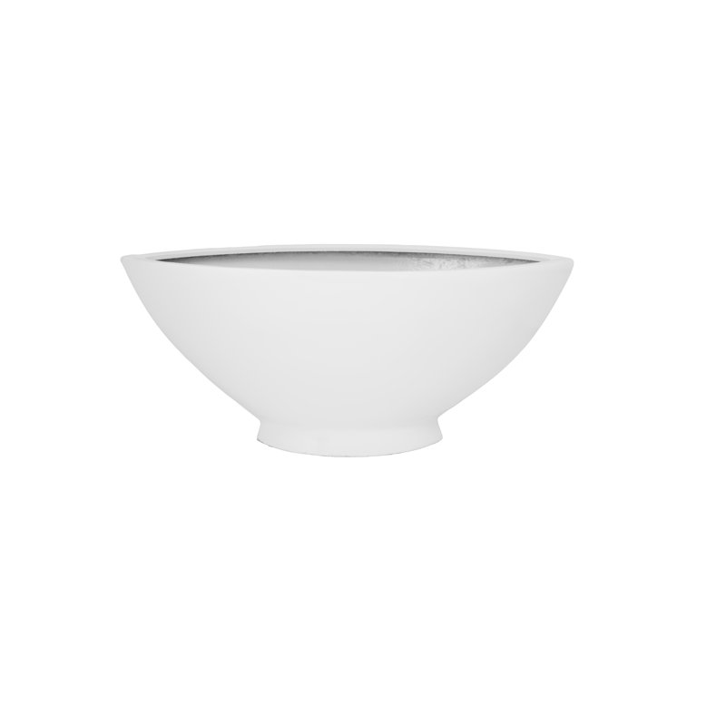 Polystone Boat Shape Planter Lacquered Finish White, White