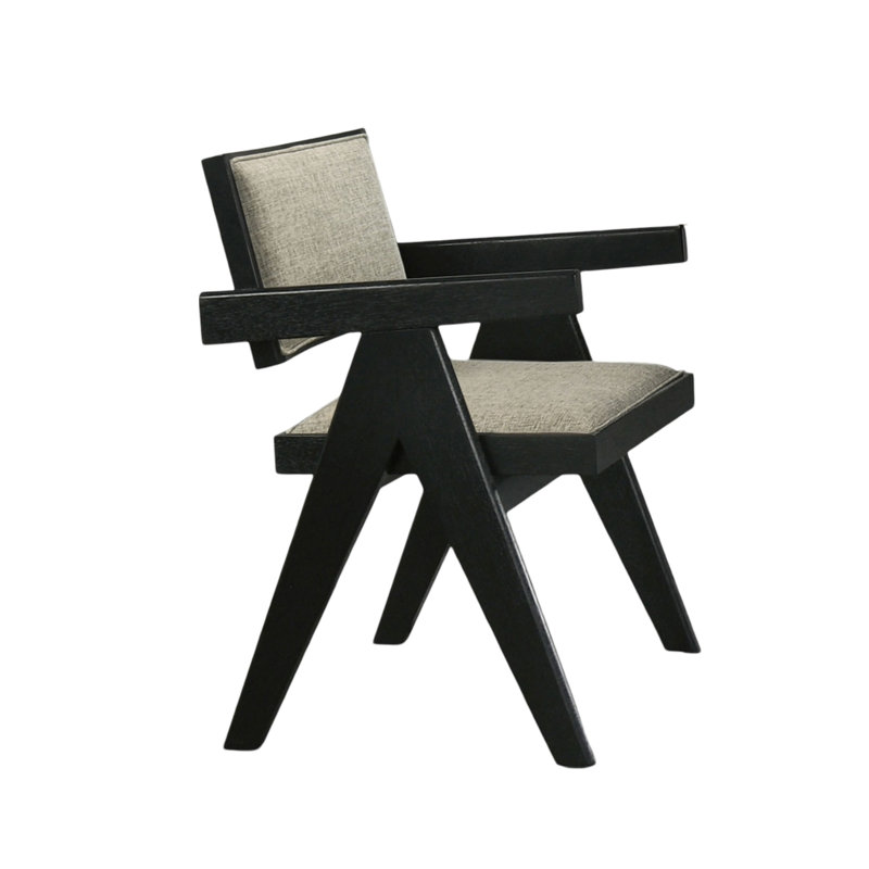 Chaises de salle à manger avec accoudoirs, noir et gris, 2 pièces, design contemporain élégant avec siège, 2 pièces