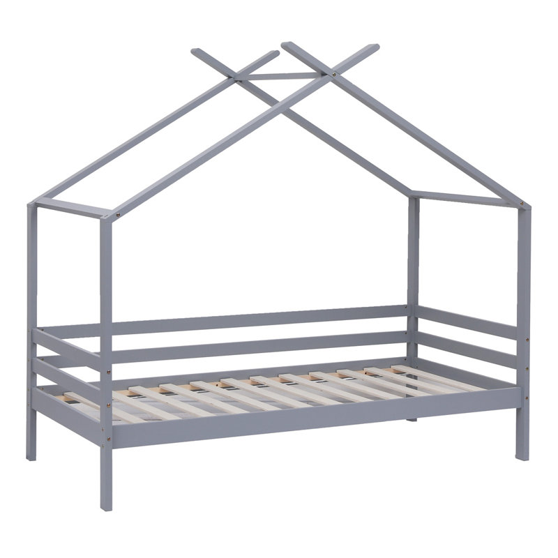 Laurentius Single (3') House Beds, Grey, No Mattress, Without Trundle