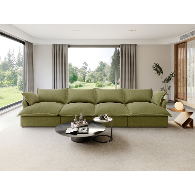 Modular Sectional Couch Down Filled Sofa, Comfty Convertible Deep Seat Cloud Couch For Living Room, Detachable Washable Couches Cushion Covers