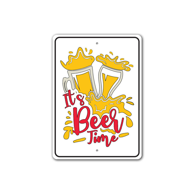 Panneau en aluminium It's Beer Time, H 14 po x l 10 po x P 0,04 po