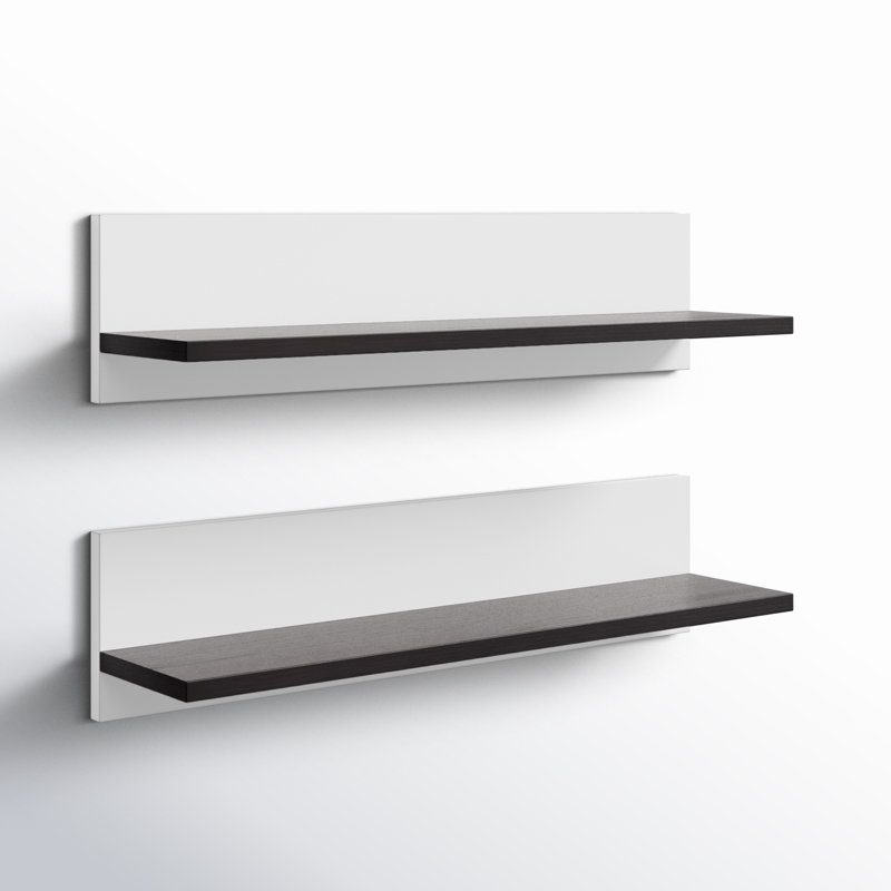 Tilden 2 Piece Picture Ledge Wall Shelf, Black/White