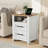 Farmhouse Nightstand with Charging Station - Side Table with 2 Drawers, USB & AC Outlets, Storage Shelf End Table for Bedroom & Living Room, White-1773995700