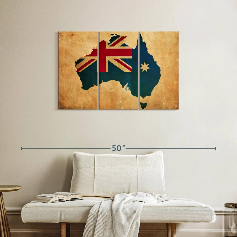 Carte du drapeau australien d'Aliaz, H 24 po x l 38 po