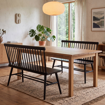 Modern Farmhouse Hadiya Sturdy Spindle Back Solid Wood Bench
