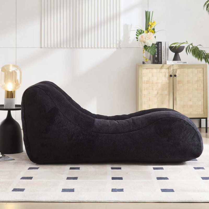 Pouf rembourré, Noir