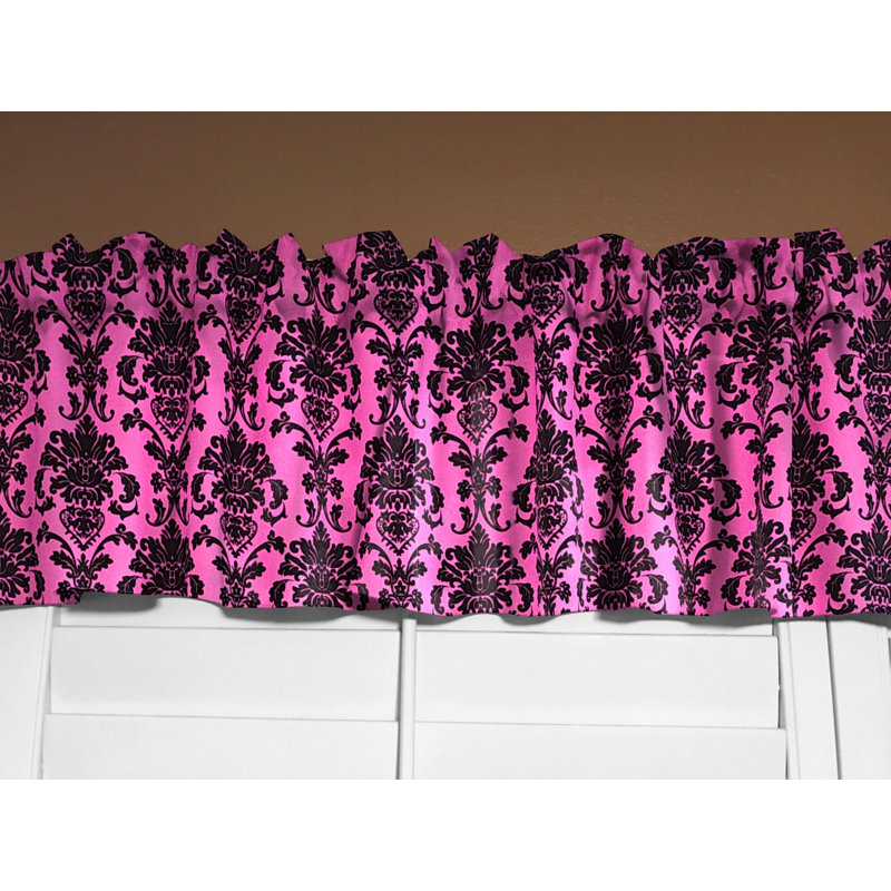 Cantonnière florale en damas 58 po, Fuschia, L 58 po x L 16 po