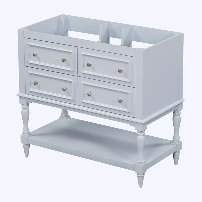 Meuble-lavabo de salle de bain sans lavabo, Bleu