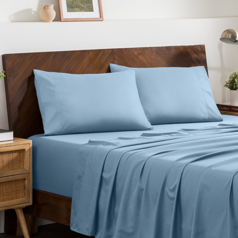 Microfiber Pillowcase Set Envelope Closure, Queen Pillow Case, Light Blue