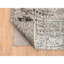 13 po x 9 po x 18 po x 1 po gris, soie avec laine texturée nouée à la main, conception moderne à médaillon effacé d'inspiration persane transitionnelle, très grand tapis oriental Sh64448