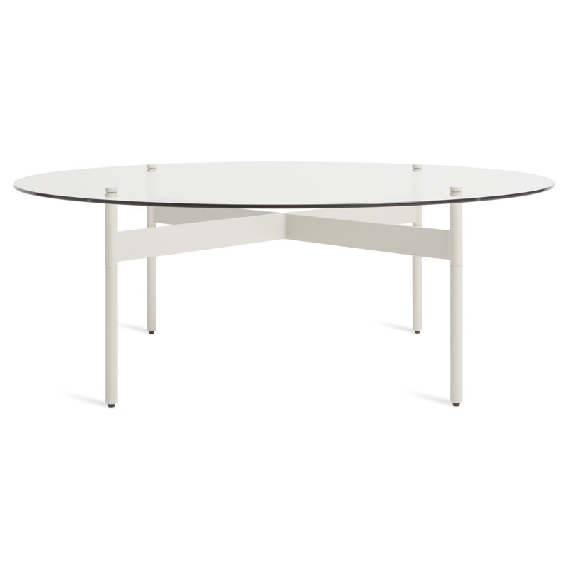 Flume Coffee Table, 14" H x 47" W x 31" D, Clear/Putty