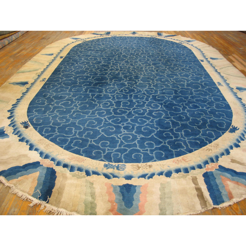 Antique Large Peking Chinese Allover Knotted Rug