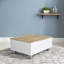Table basse à plateau relevable blanc doux avec rangement dissimulé, conception rectangulaire compacte pour les salons