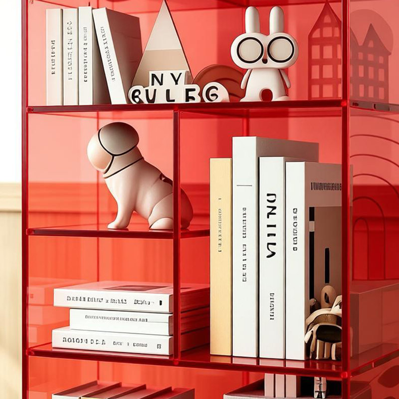 Bibliothèque de classification géométrique en acrylique, Rouge