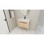 Meuble-lavabo mural moderne en bois massif Mid-Century