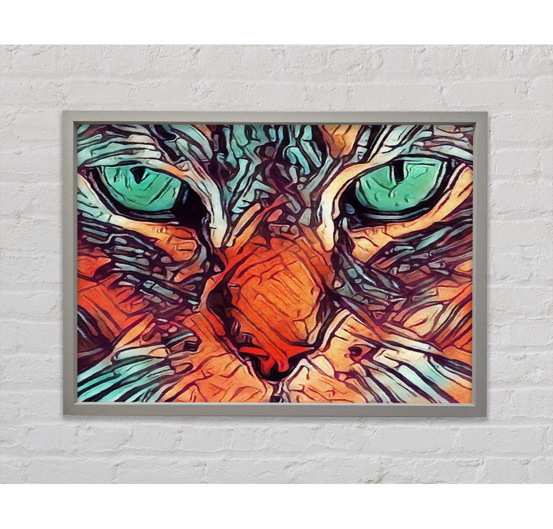 Cat Eyes Close In View - Single Picture Frame Kunstdrucke auf Leinwand