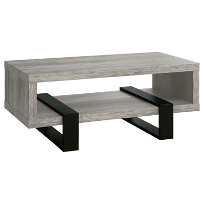 Grey Driftwood 1-shelf Coffee Table 23.5"W × 47.25"D × 19.25"H Wood Coffee Table Grey