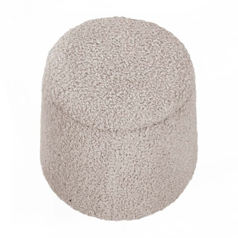 Repose-pieds rond avec rangement, Beige