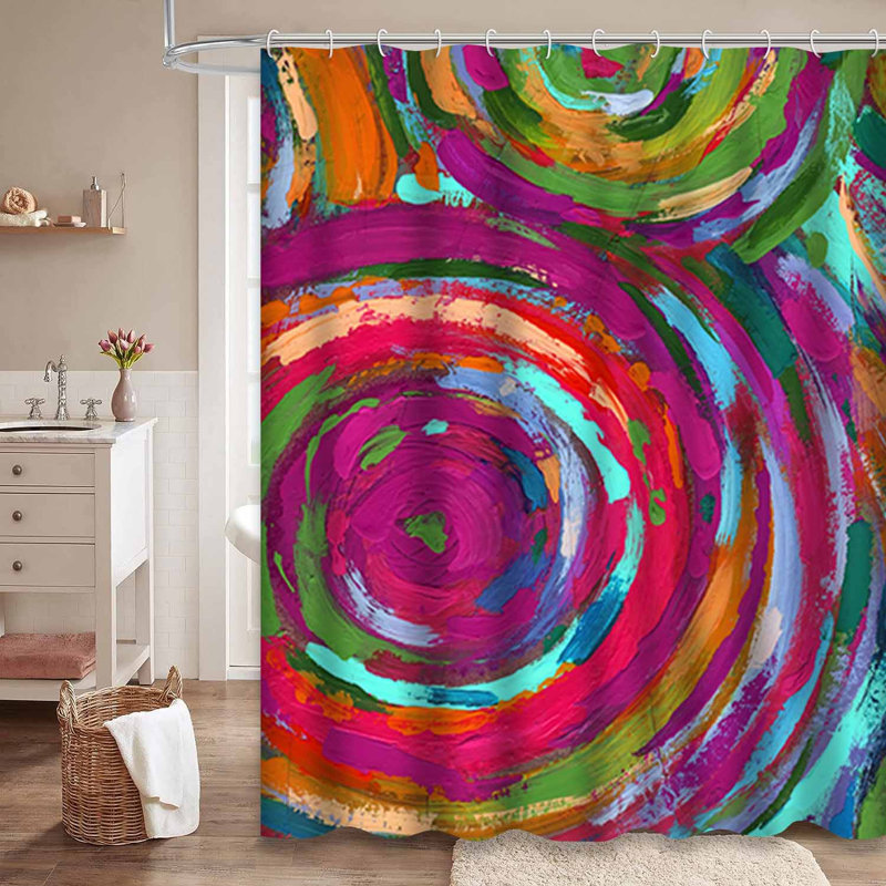 Peinture abstraite d'art moderne sur toile mauve, mur à l'huile, graffiti vert et jaune avec 12 crochets, L 72 po x l 84 po