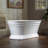 59" x 30" Freestanding Soaking Acrylic Bathtub with Pedestal, Double Ended, Non-Slip Design-51226560