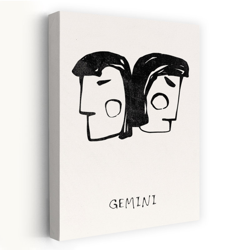 Art mural mural minimaliste Gemini, 48" H x 32" W