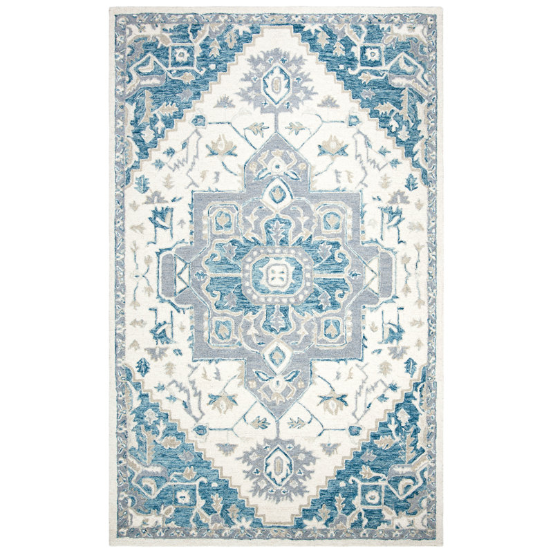 Tapis oriental en laine et coton touffeté à la main Cremont, Rectangulaire 8 pi x 10 pi