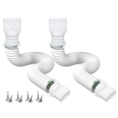 2 Pack Expandable Flex Drain Downspout Extension 21-60″ Rain Pipe Spout Gutter