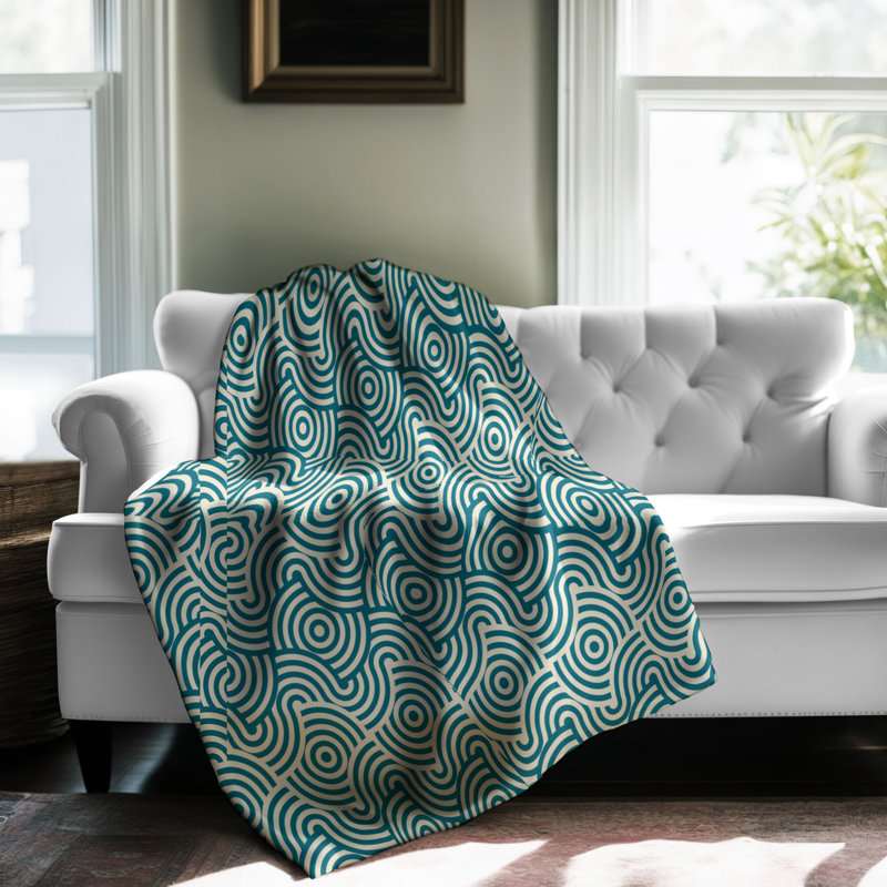 Retro Trend - couverture sherpa de qualité supérieure 1 pièce, Grand lit