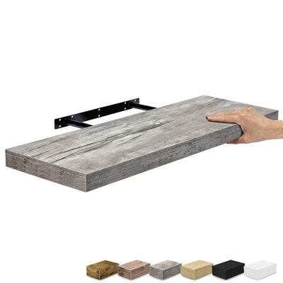 Sorbus 24-Inch Wall Shelf with Hidden Mounting Hardware for Home Storage - 1 Piece, Gray