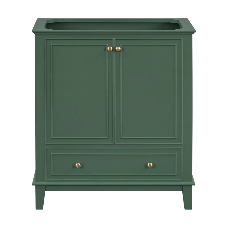 Meuble-lavabo 30 po sans lavabo, base seulement, armoire de salle de bain multifonctionnelle avec portes et tiroir, structure solide et panneau en bois aggloméré
