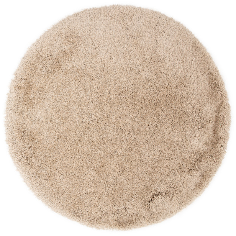 Beatty Solid Colour Shag Area Rug, Round 160cm