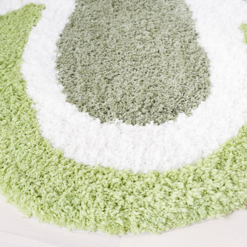 Tapis ivoire / vert Kanesia Novelty 902, Rond 6 pi