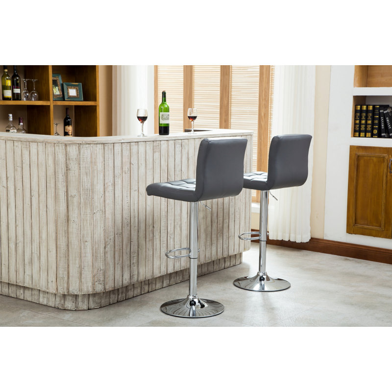 Ensemble de 2 tabourets de bar pivotants, tabouret de bar réglable pour le salon, la salle à manger, le bar et le bureau