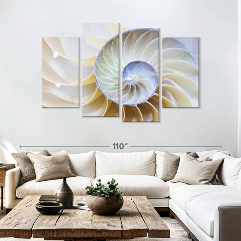 Empty Nautilus Shell, 54" H x 84" W