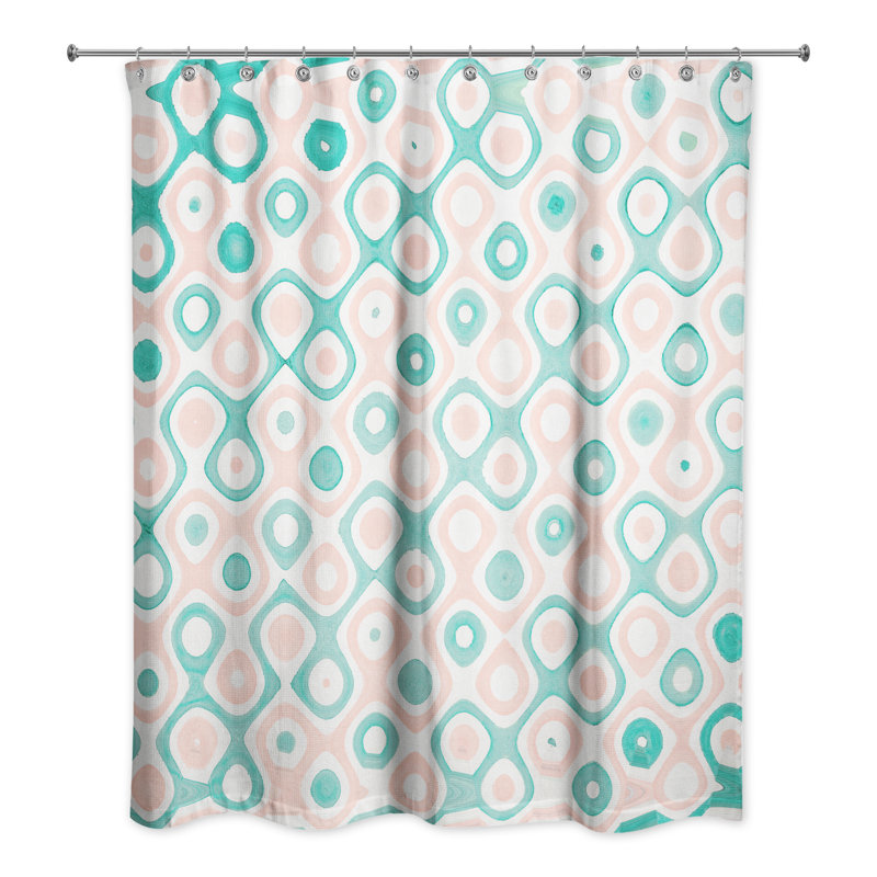 Rideau de douche Circles, Rose/vert