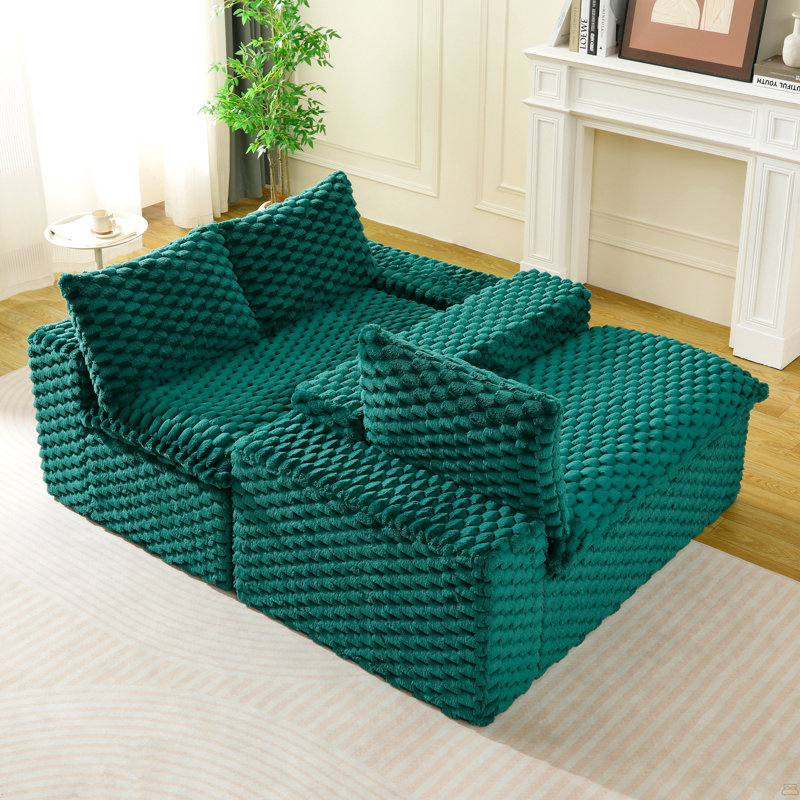 Canapé multifonctionnel en velours Turtle, Vert