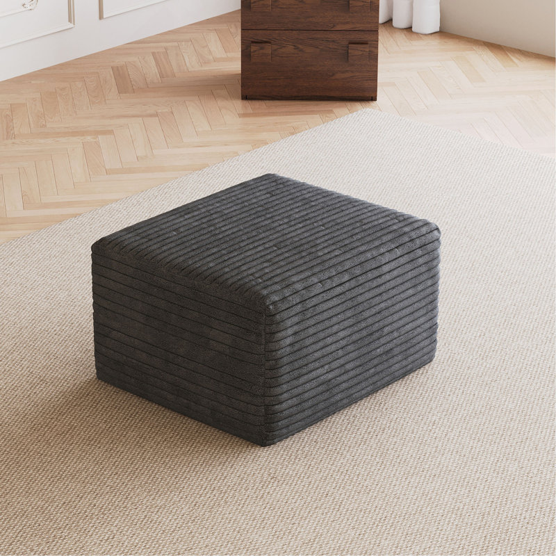Upholstered Ottoman, Gris foncé
