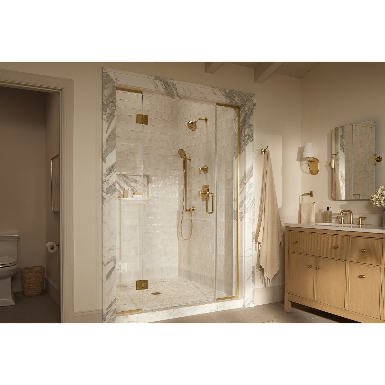 Castia 1.75 GPM Rite-Temp Shower Trim Kit, Gold