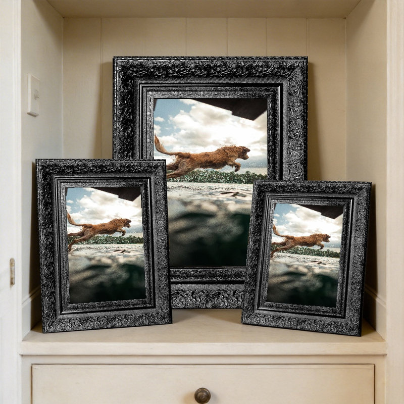 Cadre photo noir élégant 1 pièce 8 po x 10 po avec façade en plexiglas, Black, 1, 8" W x 10" H