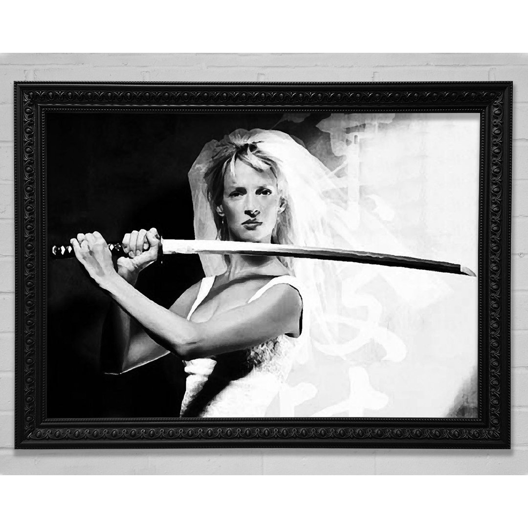 Kill Bill The Bride B N W - Einzelne Bilderrahmen Kunstdrucke