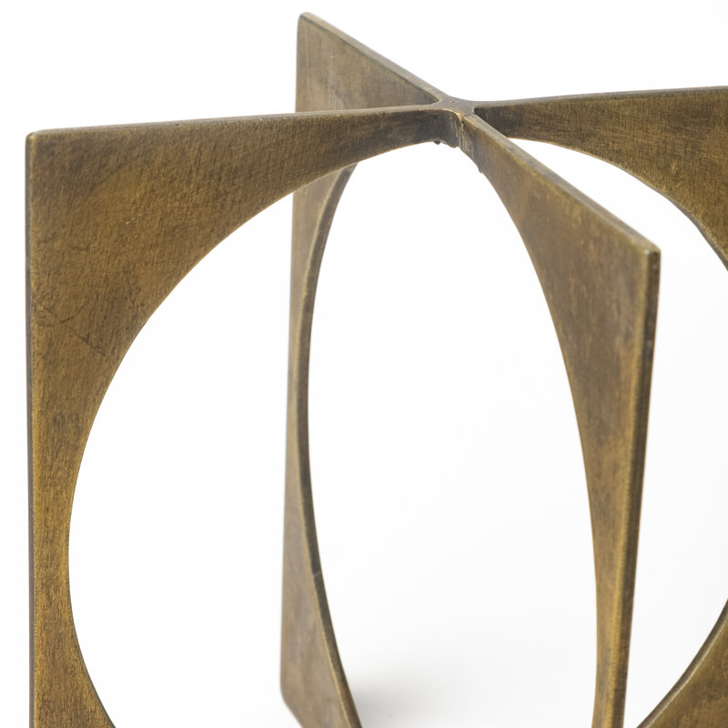 Sculpture en métal Harnden, H 9,75 po x l 10 po x P 10 po