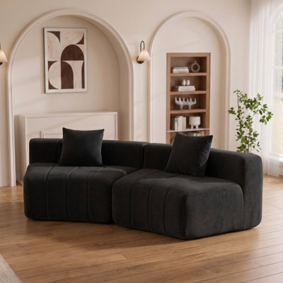 Curved Modular Sectional Sofa with Pillows