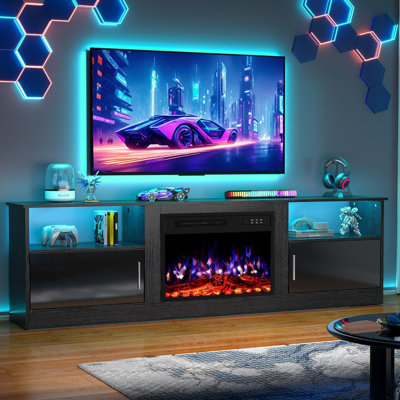 70" TV Stand with 23" Electric Fireplace
