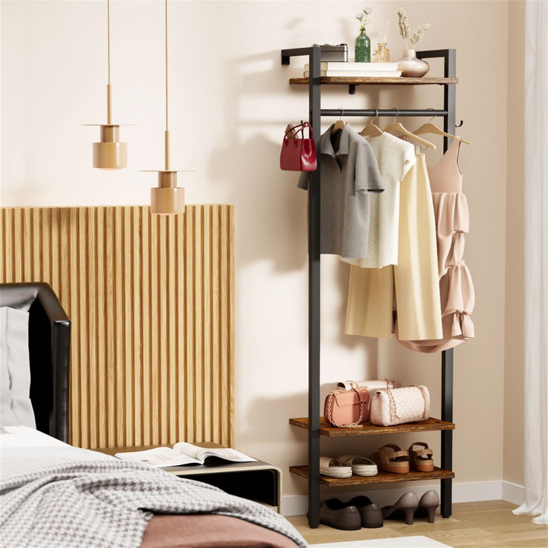 Metal Coat Rack, Brown
